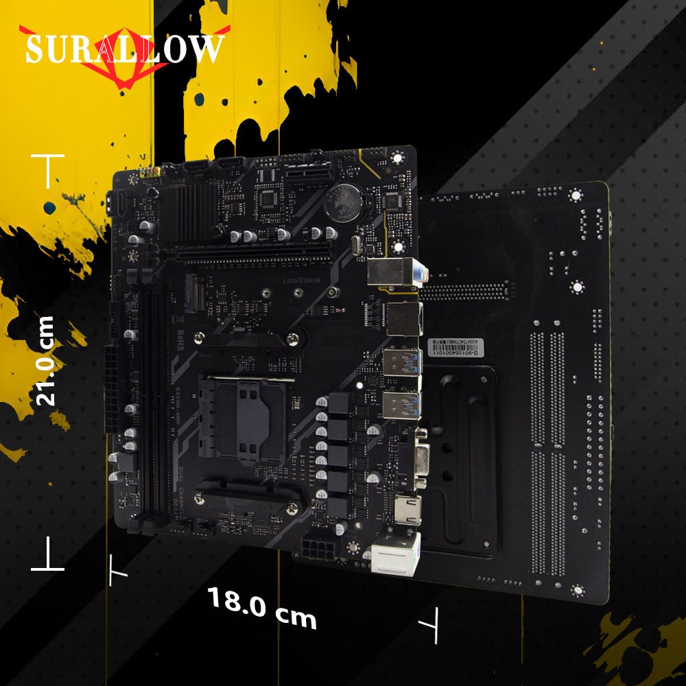 SURALLOW B450M ATX Motherboard DDR4 Support  AM4 Socket Mobo