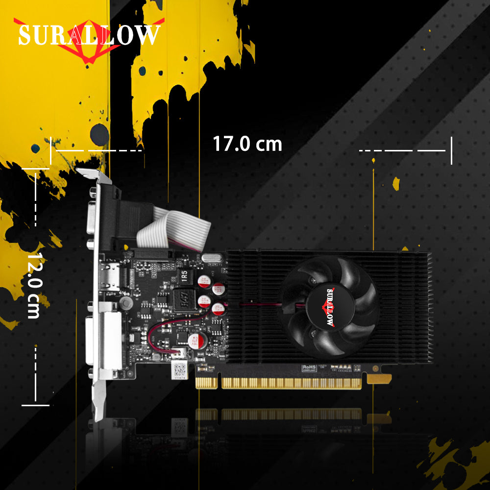 SURALLOW GT 730 2G Desktop Graphics Card Home Office Working Video Card