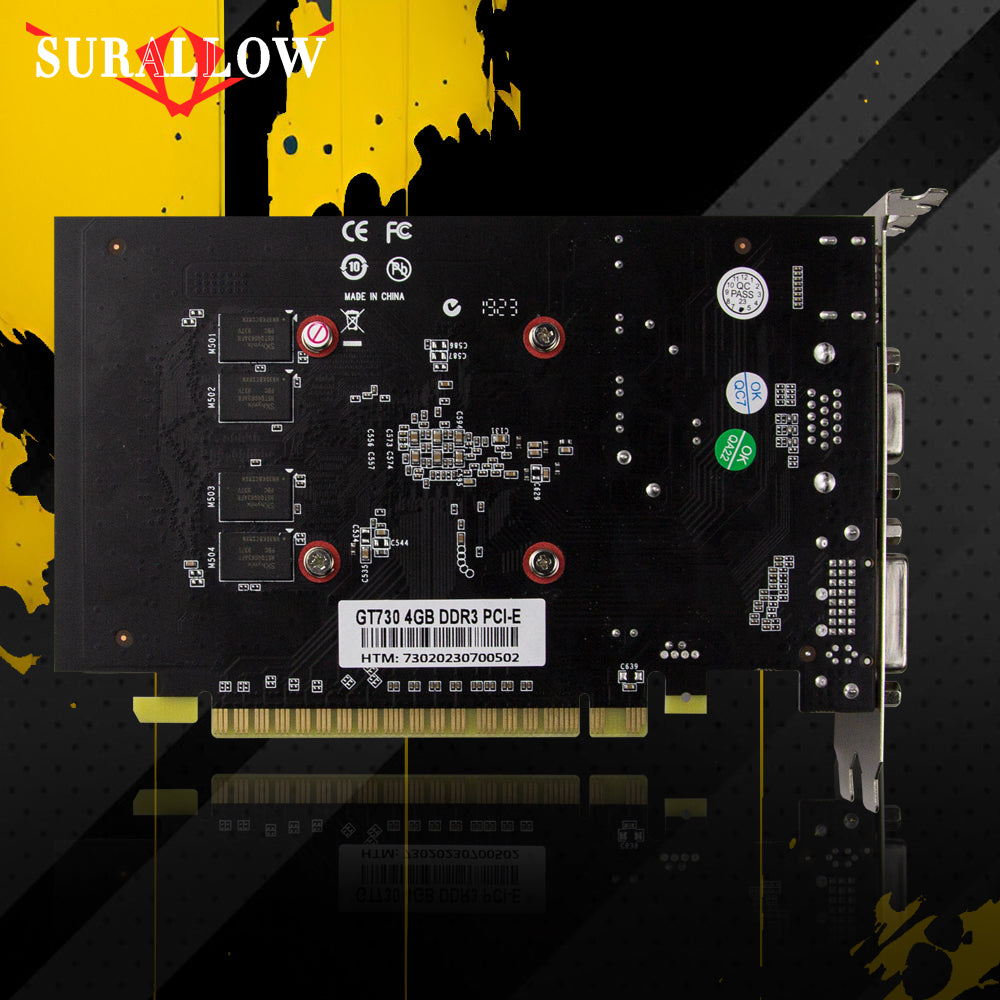 SURALLOW GT 730 4G Computer Graphics Card DDR3 128Bit 4GB Video Card